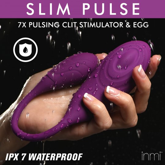 Slim Pulse 7X Pulsating Silicone Clit Stimulator and Vibrating Egg