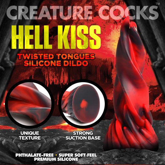 Hell Kiss Twisted Tongues Silicone Dildo