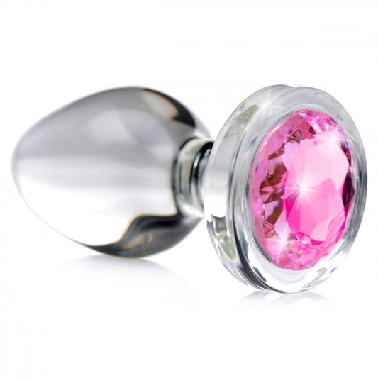 Pink Gem Glass Anal Plug